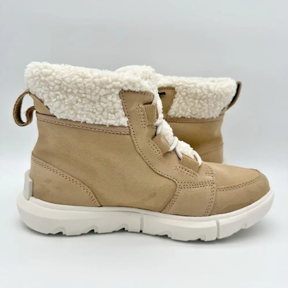 Sorel Womens Explorer Next Carnival Winter Boots US 6.5 Tan Suede Waterproof GUC